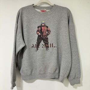 Vintage 1997 USPS Air Mail Pony Express Sweatshirt‎ Mens L Gray Graphic USA